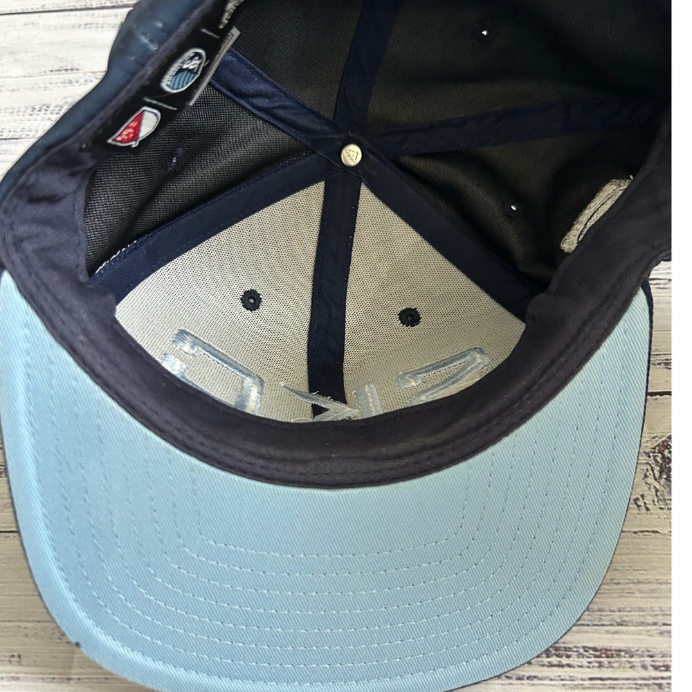 Adidas Sporting Kansas City SKC MLS Snapback Hat Navy Blue Striped Flat Brim Cap - Picture 6 of 7